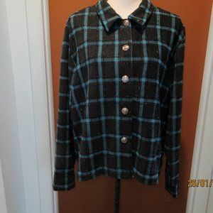 CHRISTOPHER & BANKS Women's Black/Turquoise Jacket Size XL